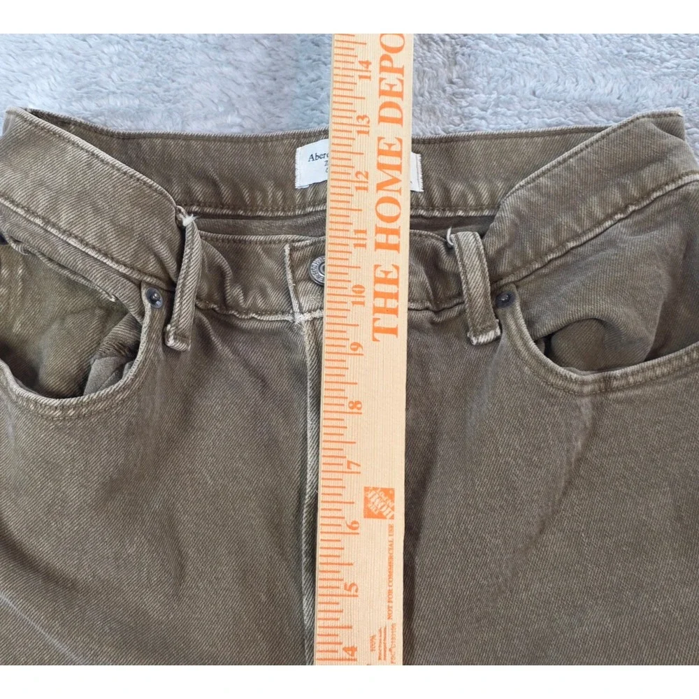 Abercrombie & Fitch Womens 26 Olive Brown '90s Straight Ultra High Rise Jeans